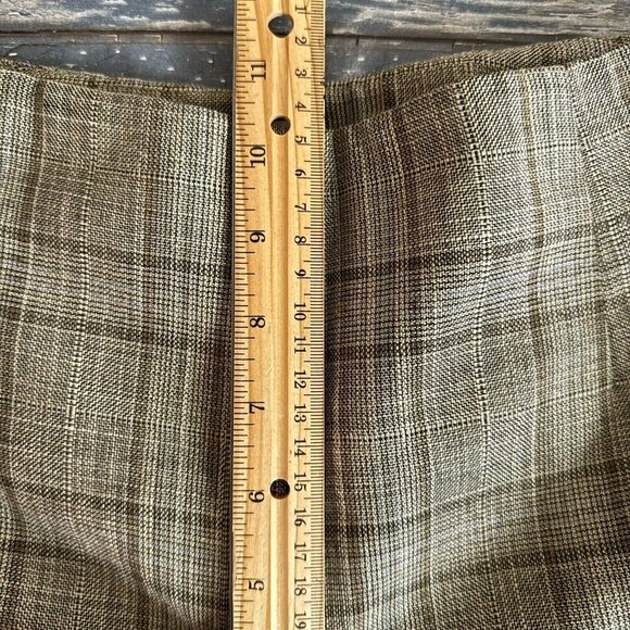 Talbots Trousers Wool Blend Plaid Lined Size 6 Petites Stretch Side Zip Brown - Picture 6 of 10